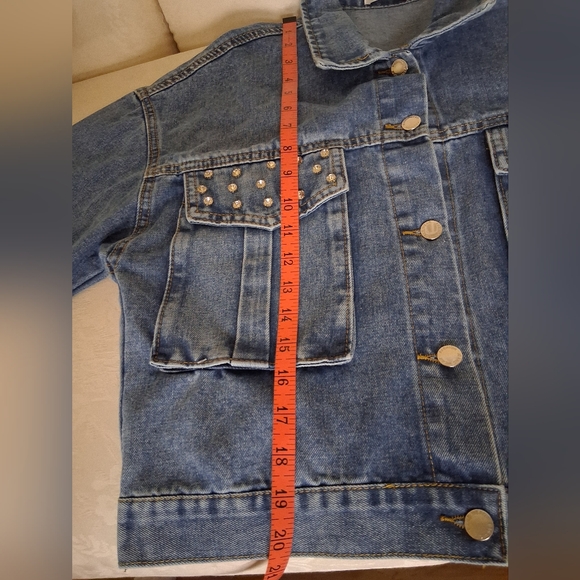 Nali Collection Blue Denim Crystal Studded Jacket Size S/M - Picture 11 of 14